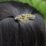 Golden Crystal Hair Barrettes Clip