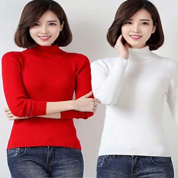 Great Value Red White High Necked Skiwi Sweater