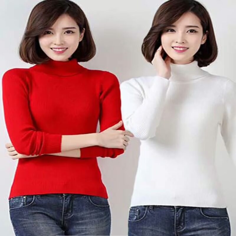 Great Value Red White High Necked Skiwi Sweater