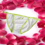Green Edge Bee Print Sunday White Full Coverage Thong