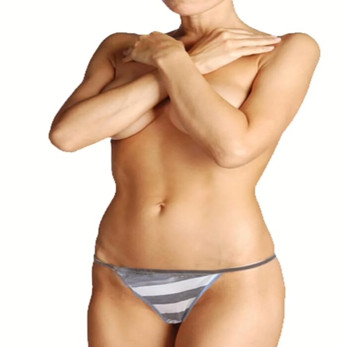 Grey & White Stripes Cotton Bikini Brief