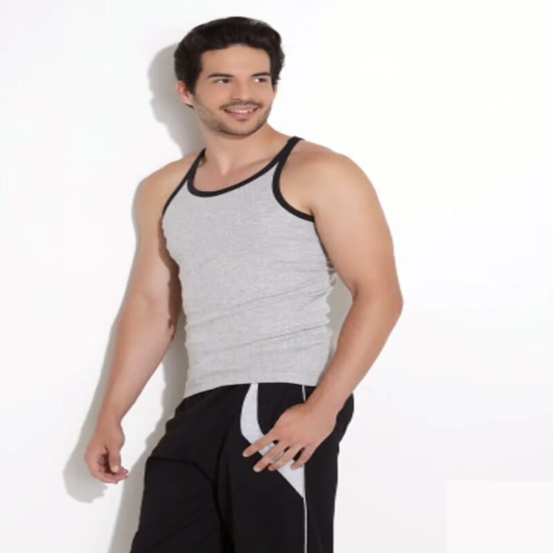 Hanes Grey Black Soft Cotton Racer Back Vest Undershirt Innerwear