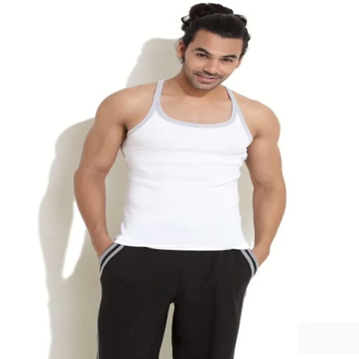 Hanes White Grey Soft Cotton Racer Back Vest Undershirt Innerwear