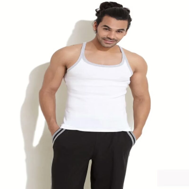 Hanes White Grey Soft Cotton Racer Back Vest Undershirt Innerwear