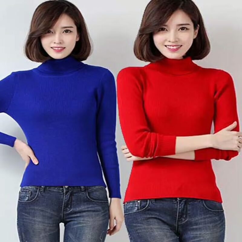 Hot Sale Red Blue High Necked Sweater