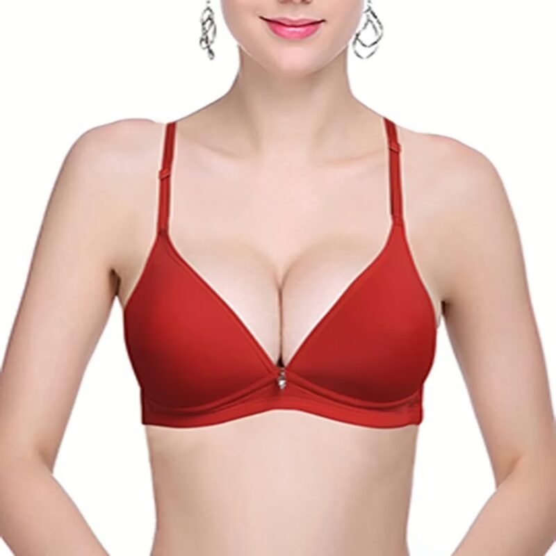 Hushh Best Fitting Red Padded Non Wired Bra