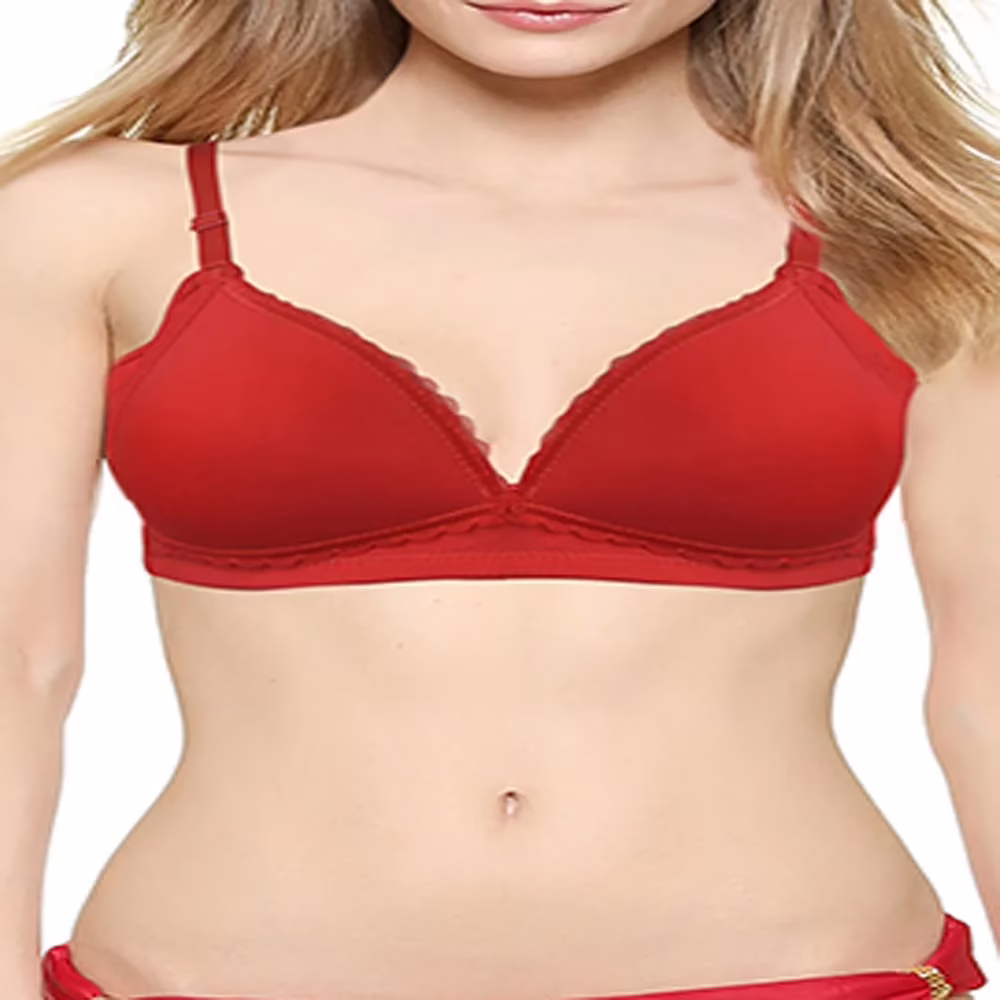 Hushh Hot Red Padded Lace Bra
