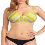 Hushh Scintillating Yellow Striped Bra