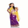 Bhartiya Paridhan -Net Pre Stitched Embroidered  Laced Magenta Yellow Saree(2-11 Years) - Image 2