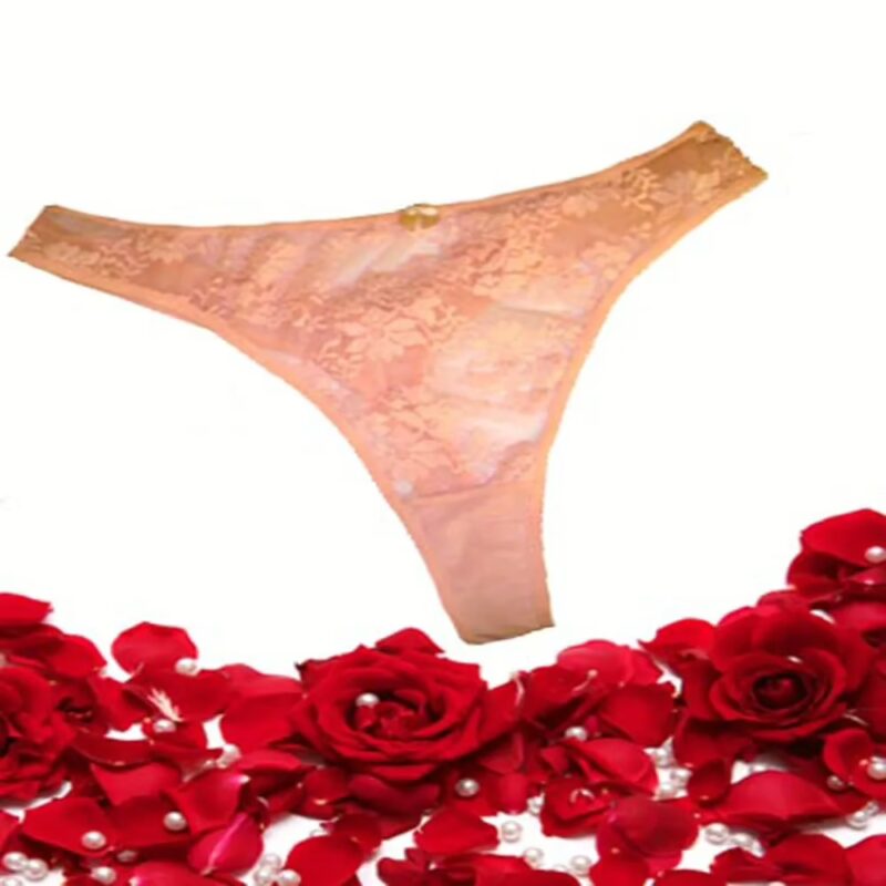 Lace Flower Embroidered Sheer Transparent Thong