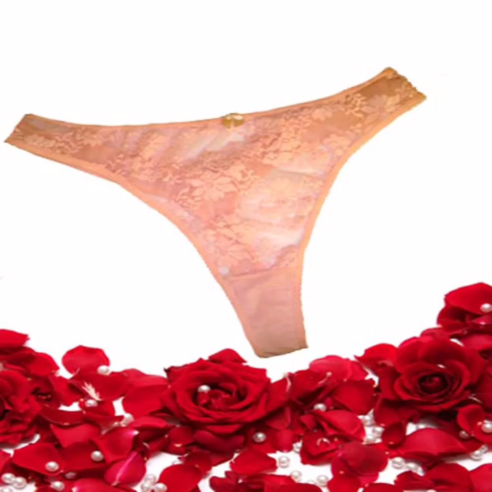 Lace Flower Embroidered Sheer Transparent Thong