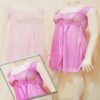 Lace Trim Pink Knee Length Nighty - Image 2