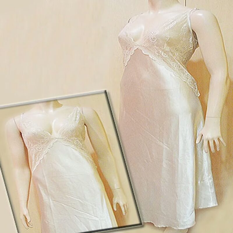 Lacy Silver Long Nighty