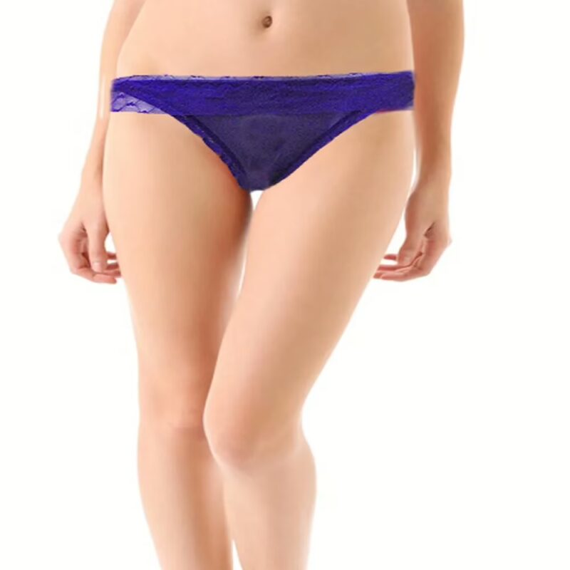 Latest Frilled Fine Net Blue Bridal Brief