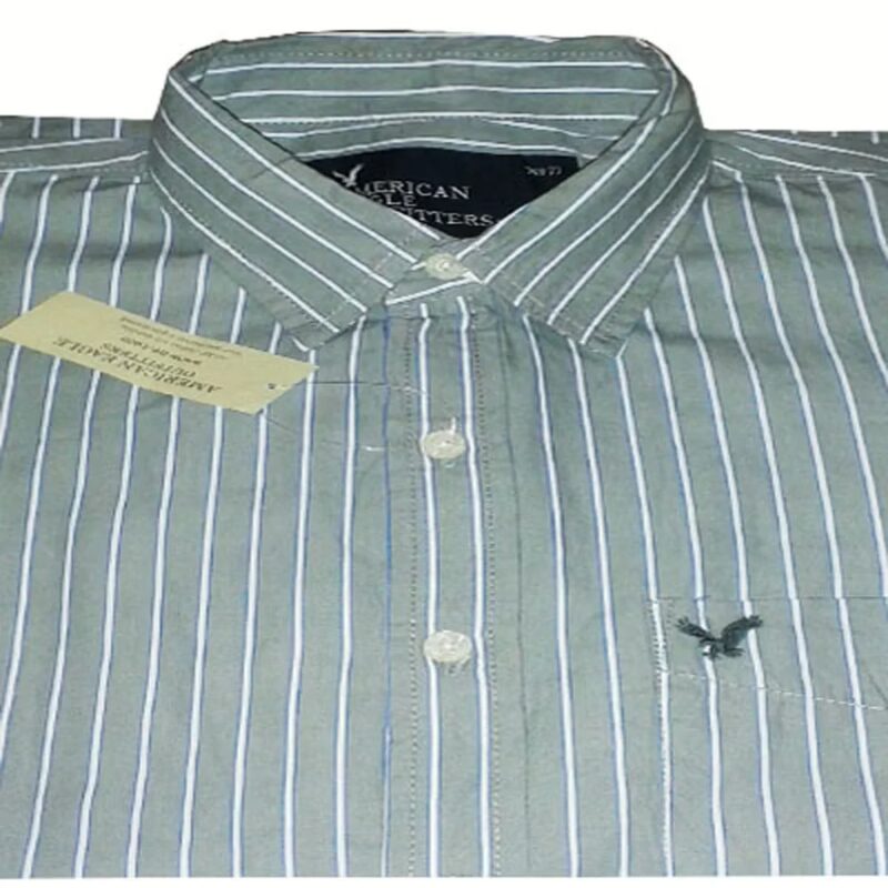 American Eagle Outfitters-Light Grey Stripe Shirt