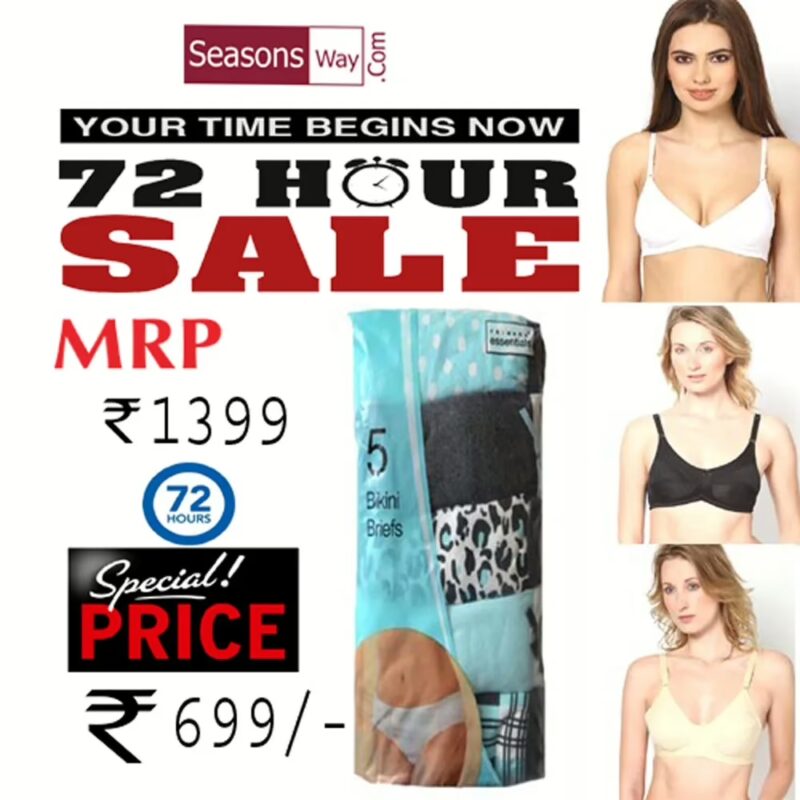 Limited Offer Five Pack Primark Bikini Brief & Vip Feeling Bra