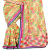 Ambaji Multi Colored Georgette Printed Saree - Image 3