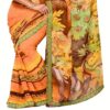 Ambaji Brown Colored Georgette Printed Saree - Image 2