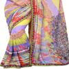 Ambaji Blue Colored Georgette Printed Saree - Image 3