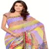 Ambaji Blue Colored Georgette Printed Saree - Image 2