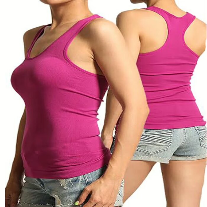 Magenta Racerback Luxe Scoop Neck Tank Top