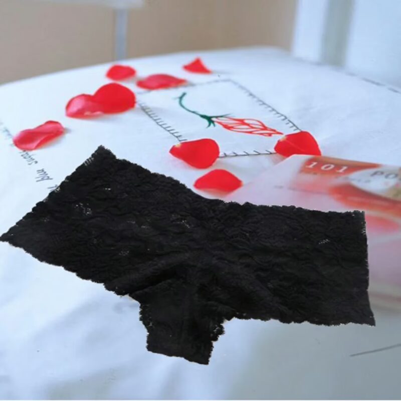 Marks & Spencer Black Flower Embroidered Boyshort Size-M