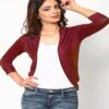 Maroon Softwear Plain Shrug - Image 3