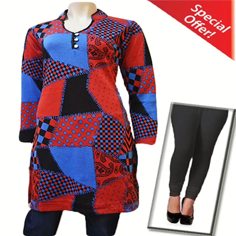 Multi-Color Woolen Kurti with Warm Legging Special Offer