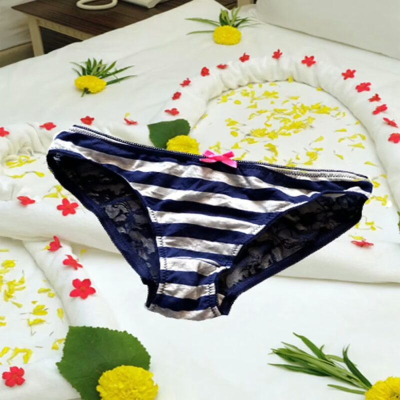 No Secret Classic Blue Grey Strip Panty Size XS-S