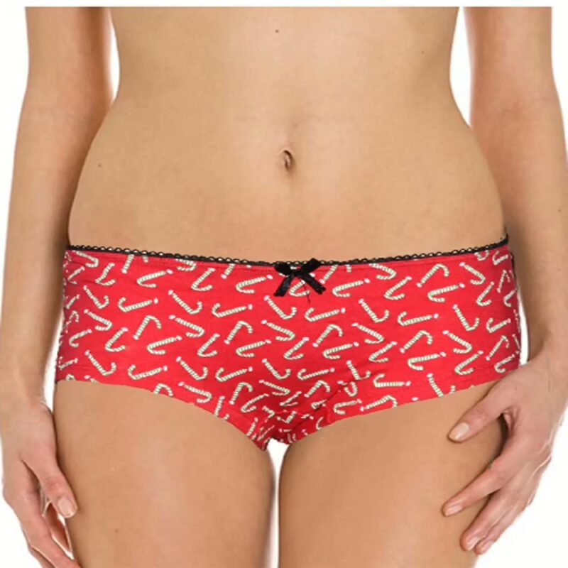 No Secret Hot Red Printed Front Bow Brief