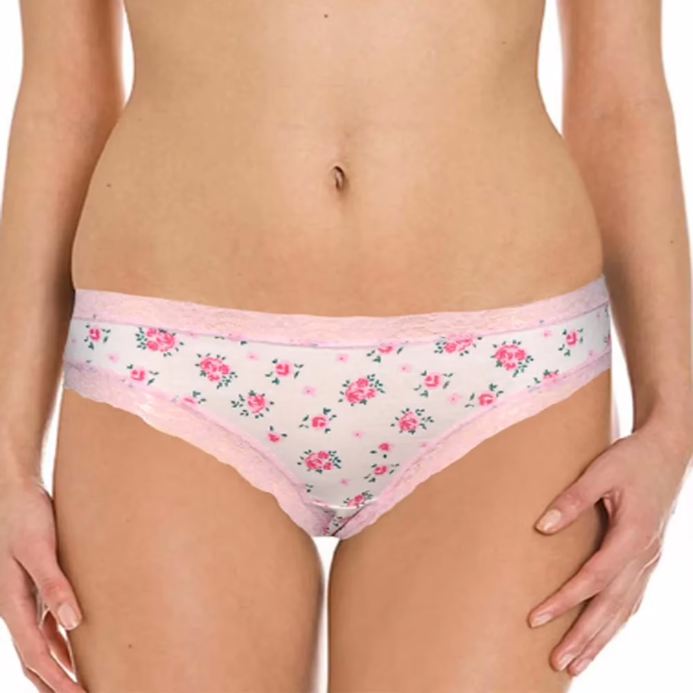 No Secret Trendy White Floral Print Lacy Brief