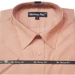 Notting Hill Orange White Striped Half Sleeves Cotton Blend Shirt-Size 42