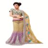 Ambaji Yellow & light purple Colored Net Embroidered Lehenga Choli - Image 2