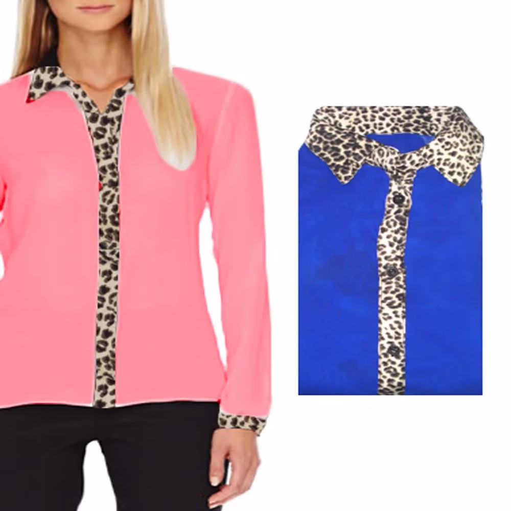 Pack of 2 Sheer Chiffon Animal Print Full Sleeves Shirt