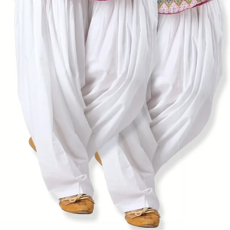 Pack of 2 White Cotton Patiala Salwar