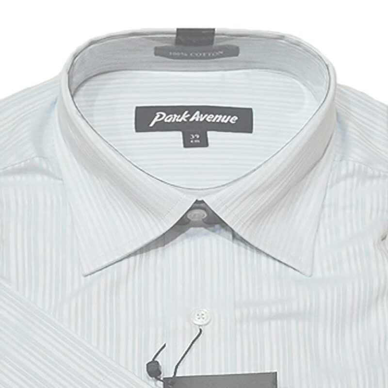 Park Avenue Greyish Blue Color Self Work Half Sleeves Shirt Size 39