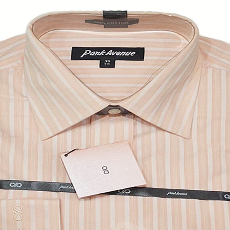 Park Avenue Orange White Stripes Full Sleeves Shirt-Size 39