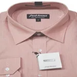 Park Avenue Platinum Orange White Self Print Cotton Full Sleeves Shirt-Size 42