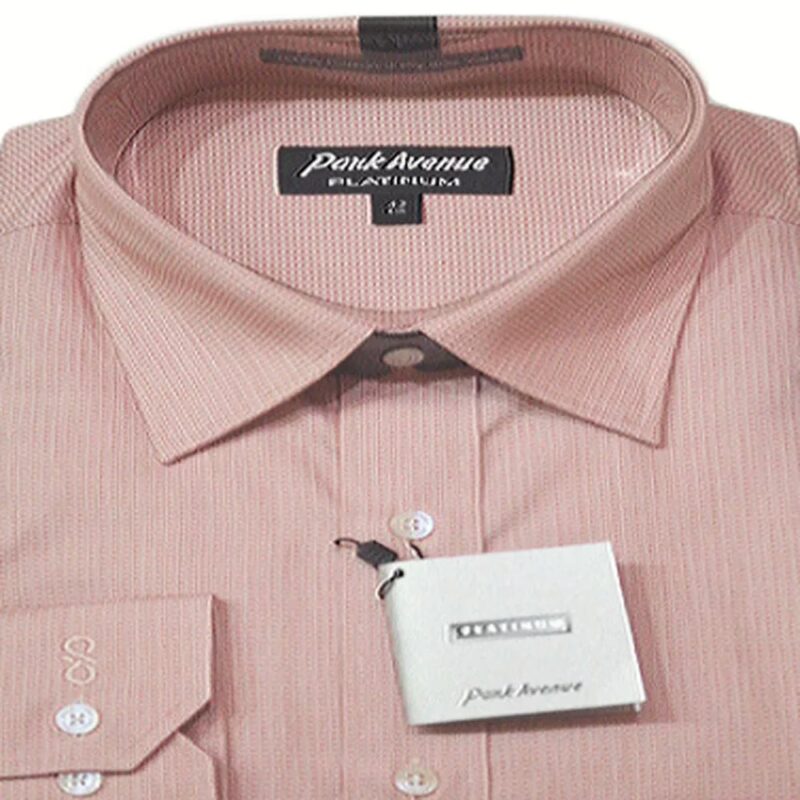 Park Avenue Platinum Orange White Self Print Cotton Full Sleeves Shirt-Size 42