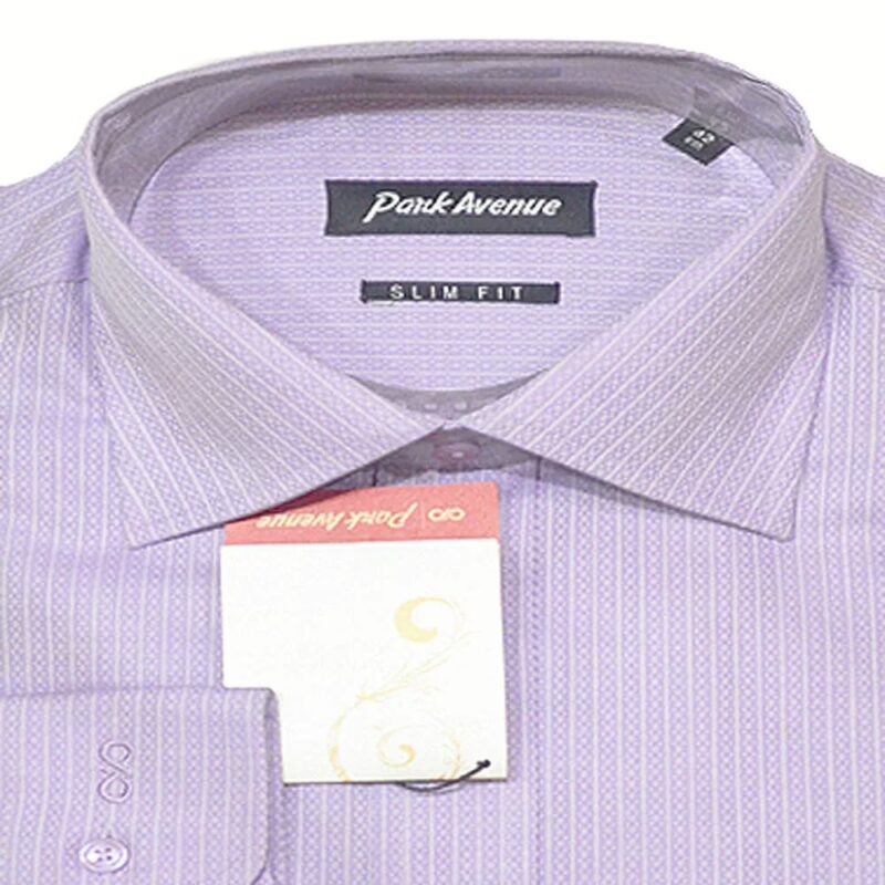 Park Avenue Slim Purple Printed Cotton Full Sleeves Shirt-Size 42