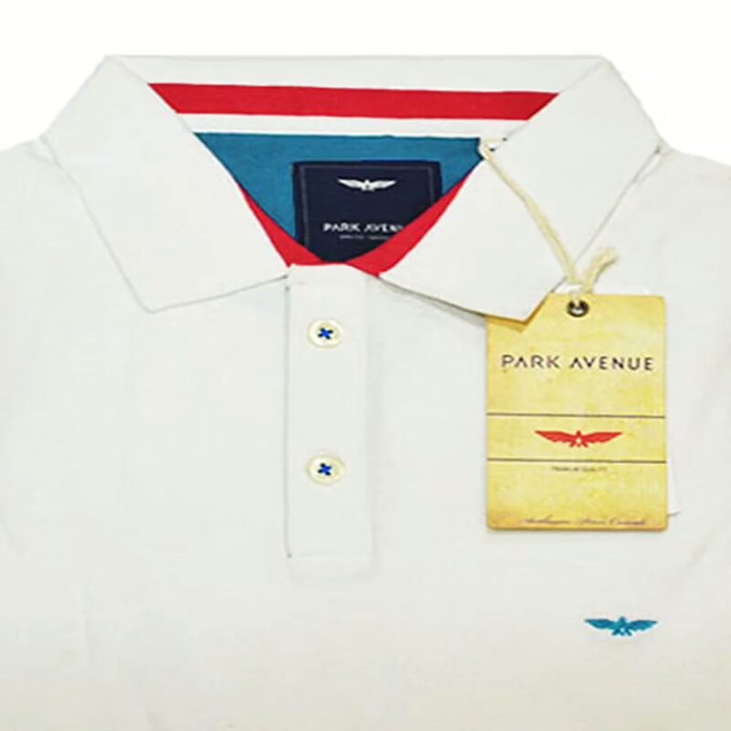 Park Avenue White Half Sleeves Cotton T-Shirt-Size M,L