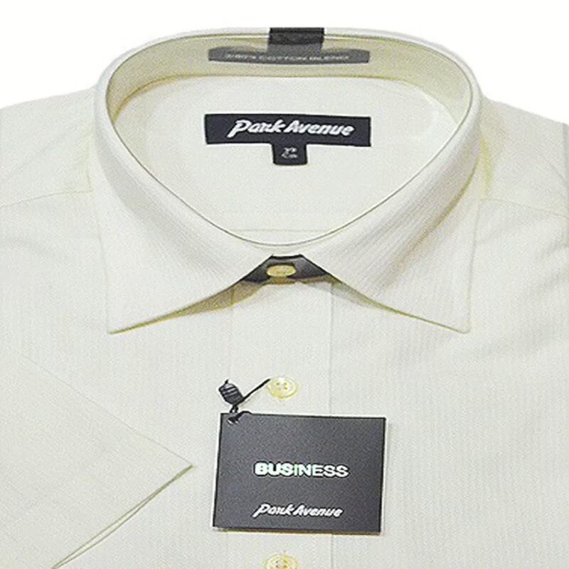 Park Avenue White Self Lining Cream Half Sleeves Shirt-Size 38,39