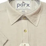 Parx Authentic Casuals Light Brown Cotton Linen Shirt-Size 39