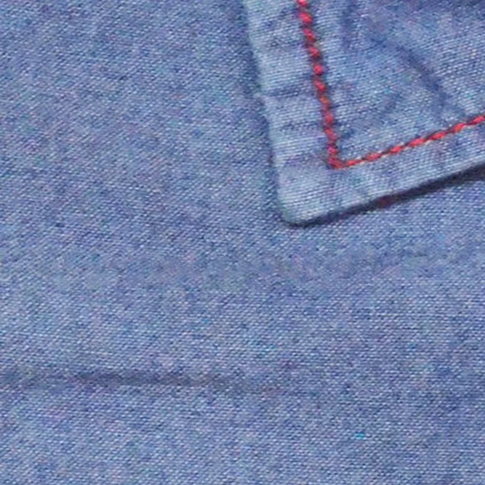 Parx Authentic Casuals Slim Blue Half Sleeves Denim Shirt-Size 39 - Image 2