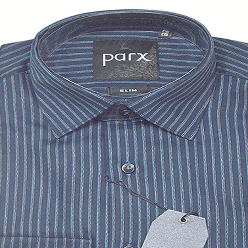 Parx Slim Blue Self Lining Full Sleeve Shirt Size 39