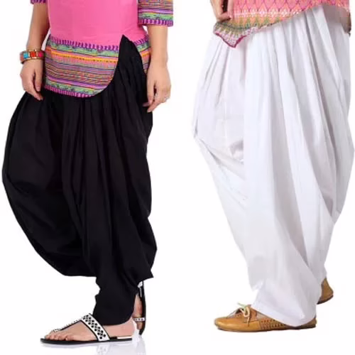 Combo Offer for 2  White & Black Patiala Salwar