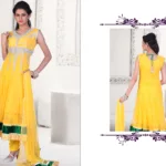 Pazaar Kaanchi Golden Yellow Embroidered Anarkali Salwar Kameez