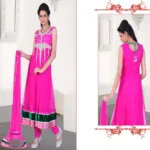 Pazaar Kaanchi Persian-Rose Pink Embroidered Anarkali Salwar Kameez