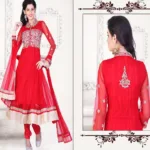 Pazaar Kaanchi Venetian Red  Embroidered Anarkali Salwar Kameez