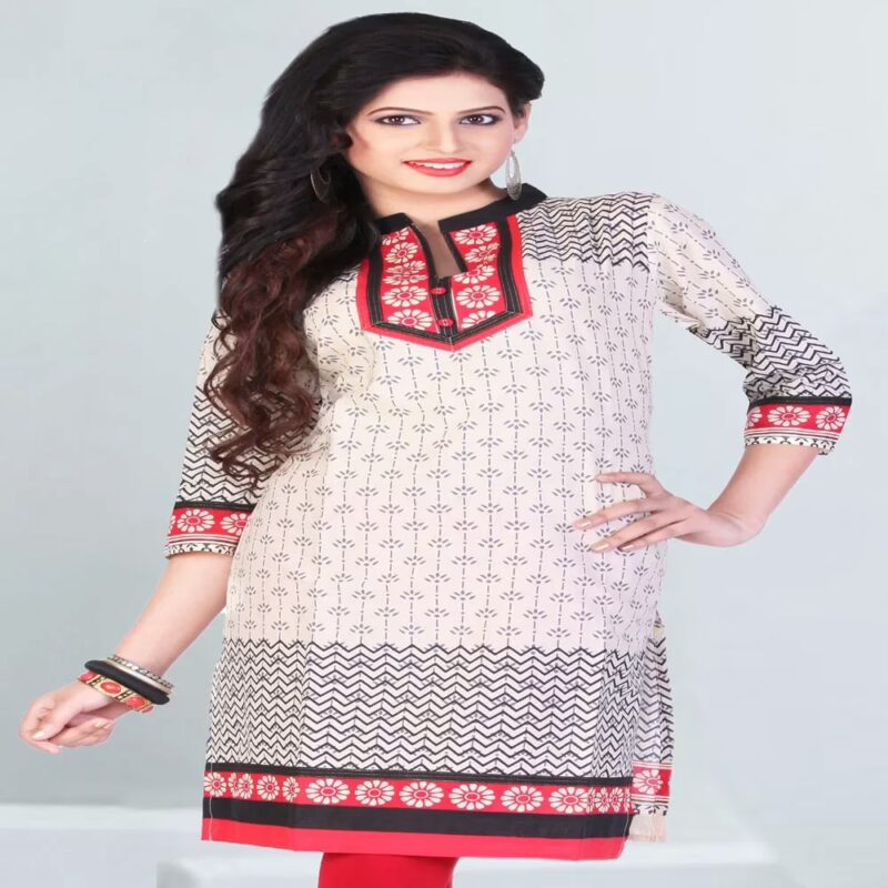 Pazaar Tulip Cream Yellow Printed Party kurti